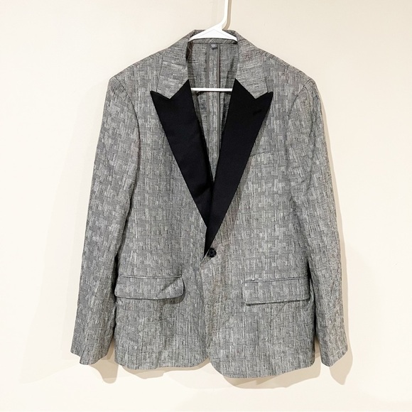Bonobos Other - Bonobos Jacket One Button Silk & Linen Grey Tuxedo E. Thomas Blazer size 42S